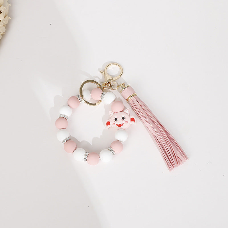 Wholesale 10pcs New Halloween Ghost Butterfly Fairy Silicone Tassel Wrist Keychain